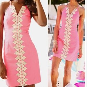 Lilly Pulitzer hot pink and gold shift